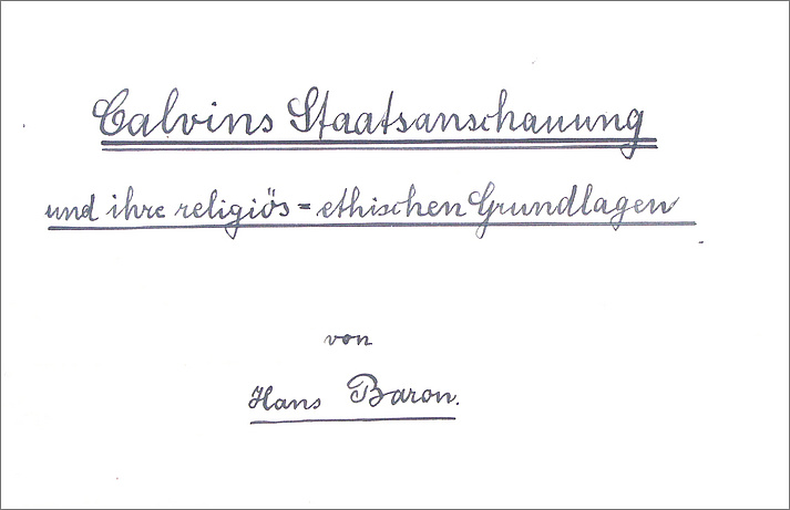 Dissertation von Hans Baron